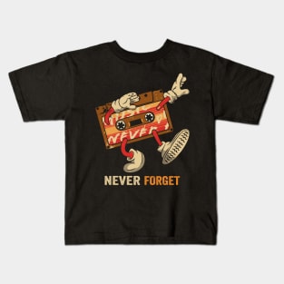 Retro Never Forget Cassette Tape Vintage Kids T-Shirt